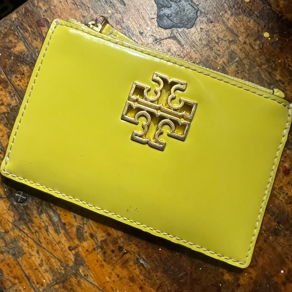 Tory Burch - Chartreuse Leather Card Holder